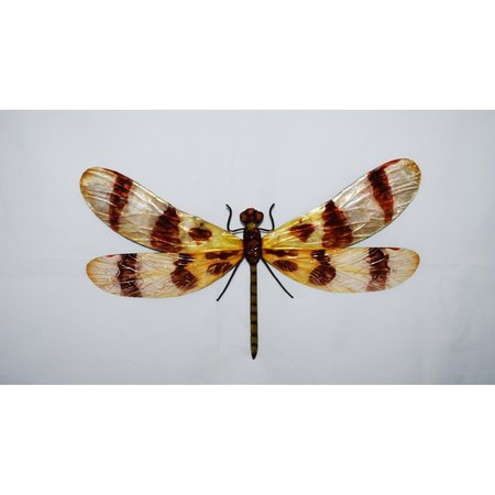 ECO STYLE HOME Eangee Home Design esh120 Dragonfly Wall Decor Brown & Yellow m4014